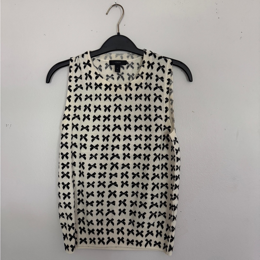 J. Crew Black and White Bow Sweater Tank